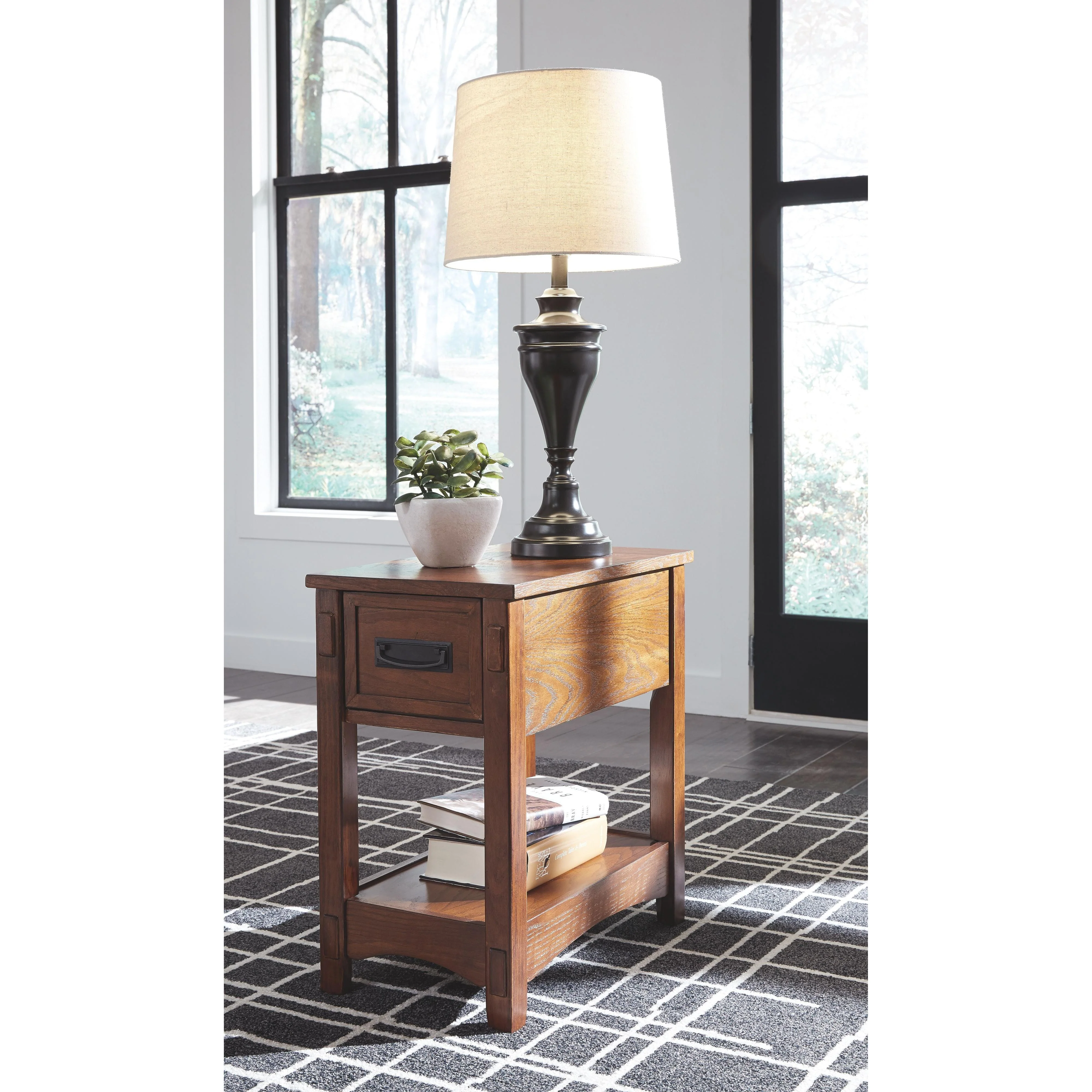 Ashley Breegin Chair Side End Table in Brown w/1 Handle Drawer - Image 40