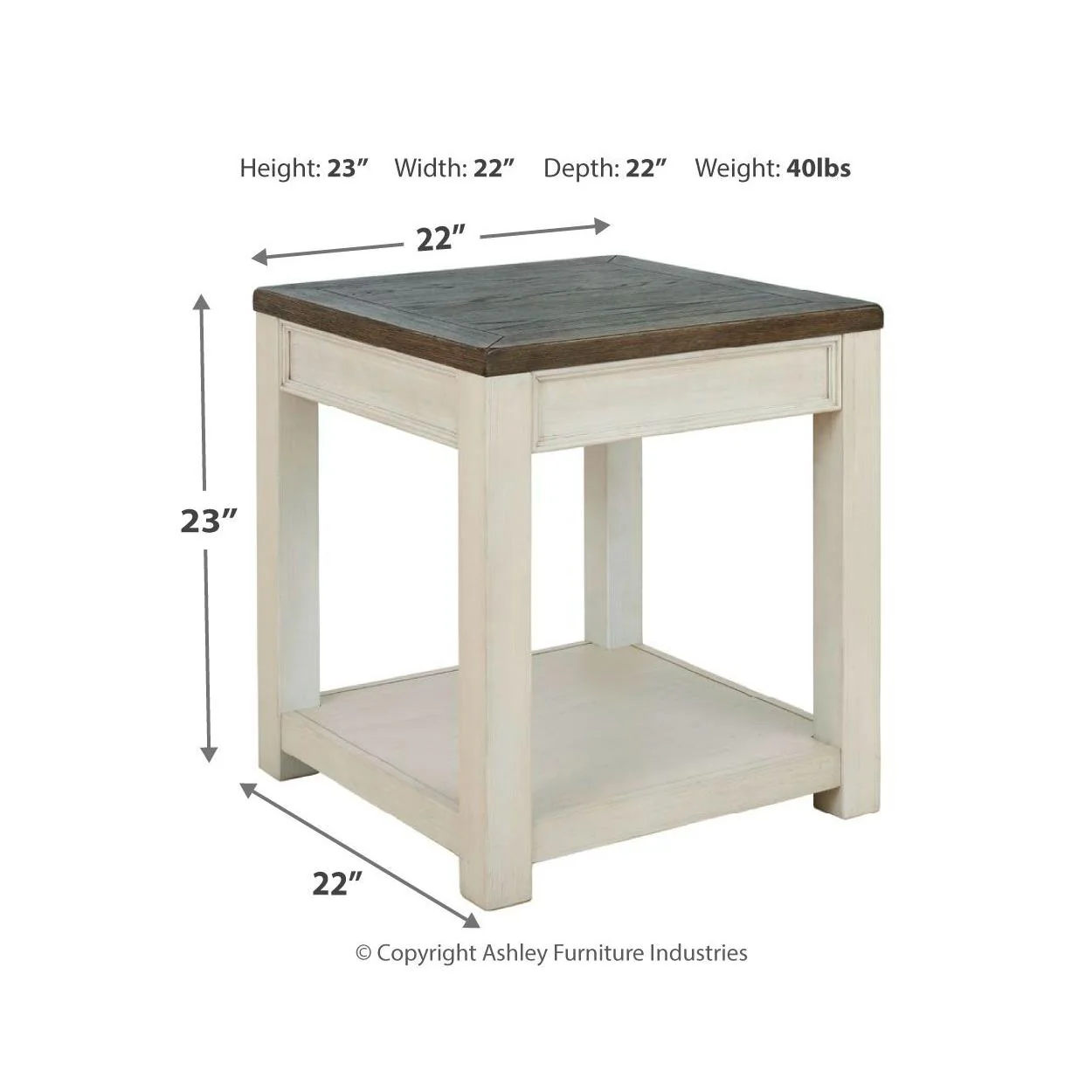 Bolanburg - Brown/white - Square End Table - Image 10