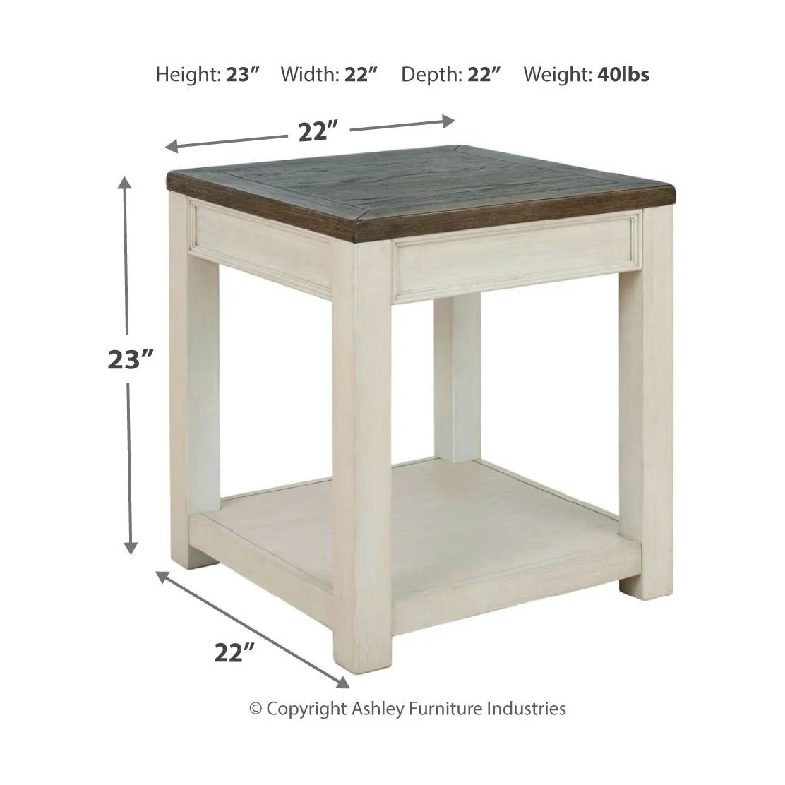 Bolanburg - Brown/white - Square End Table - Image 5