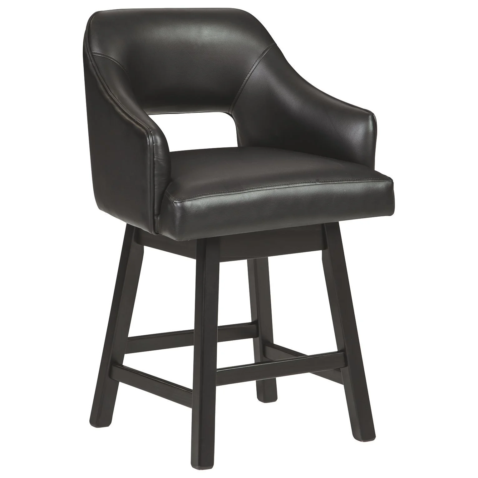Tallenger - Black/dark Brown - Uph Swivel Barstool (2/cn) - Image 9