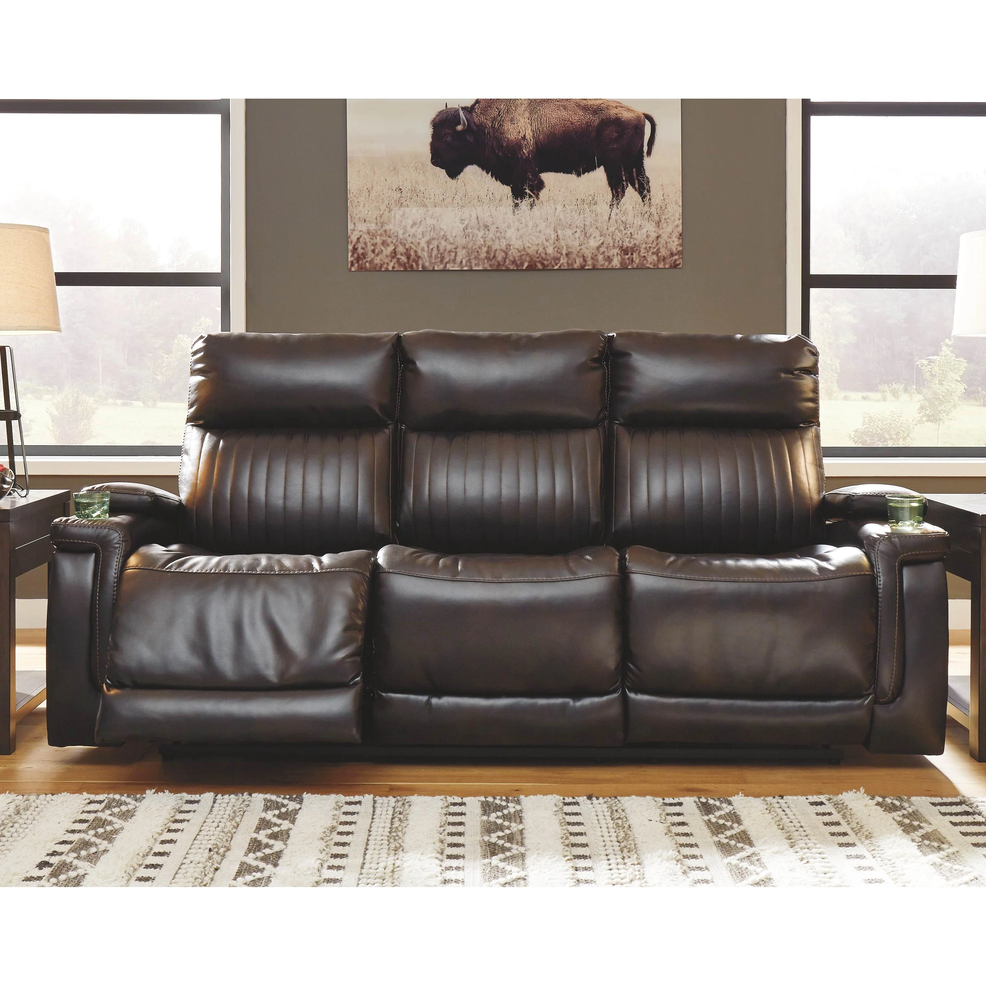 Team - Chocolate - Pwr Rec Sofa With Adj Headrest - Image 2