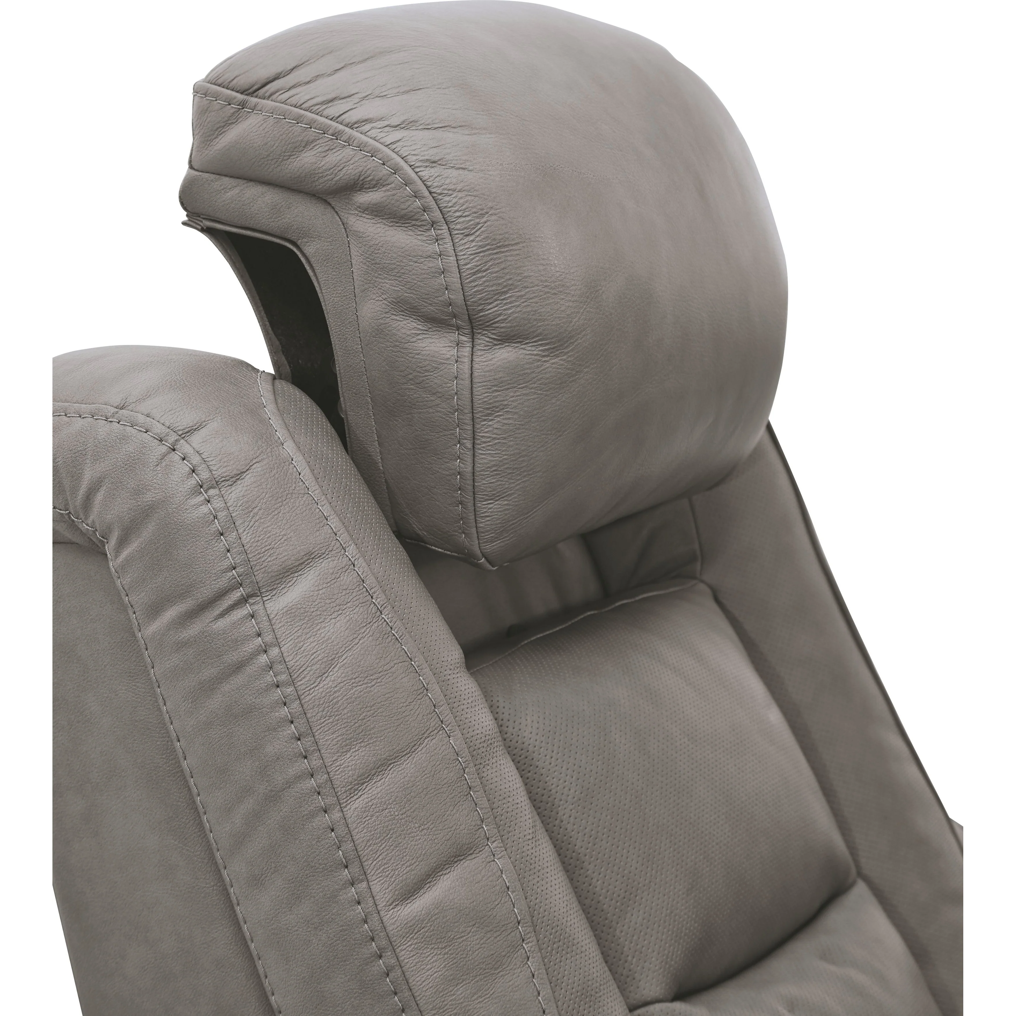 The Man-Den - Gray - PWR Recliner/ADJ Headrest - Image 4