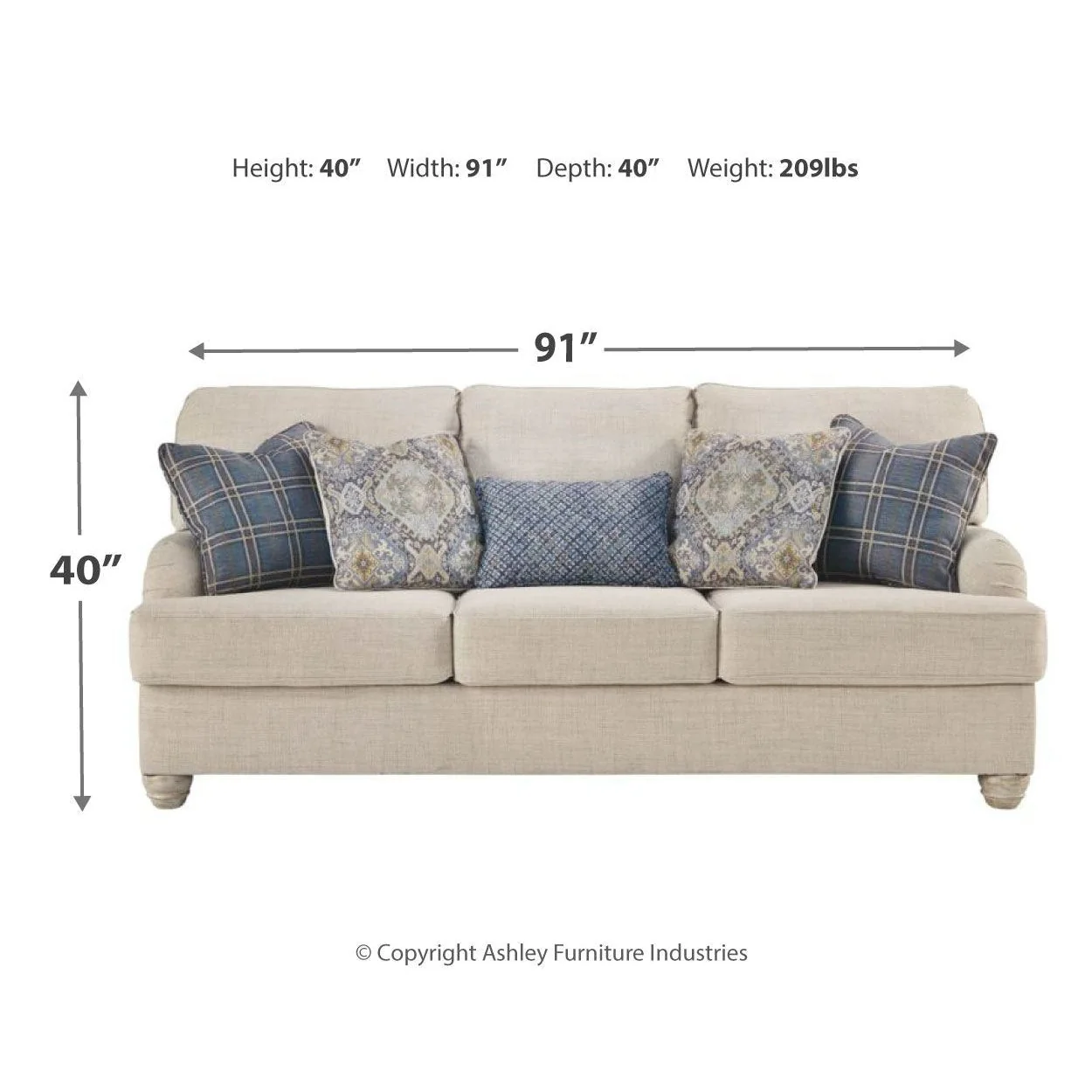 Traemore - Linen - Queen Sofa Sleeper - Image 3