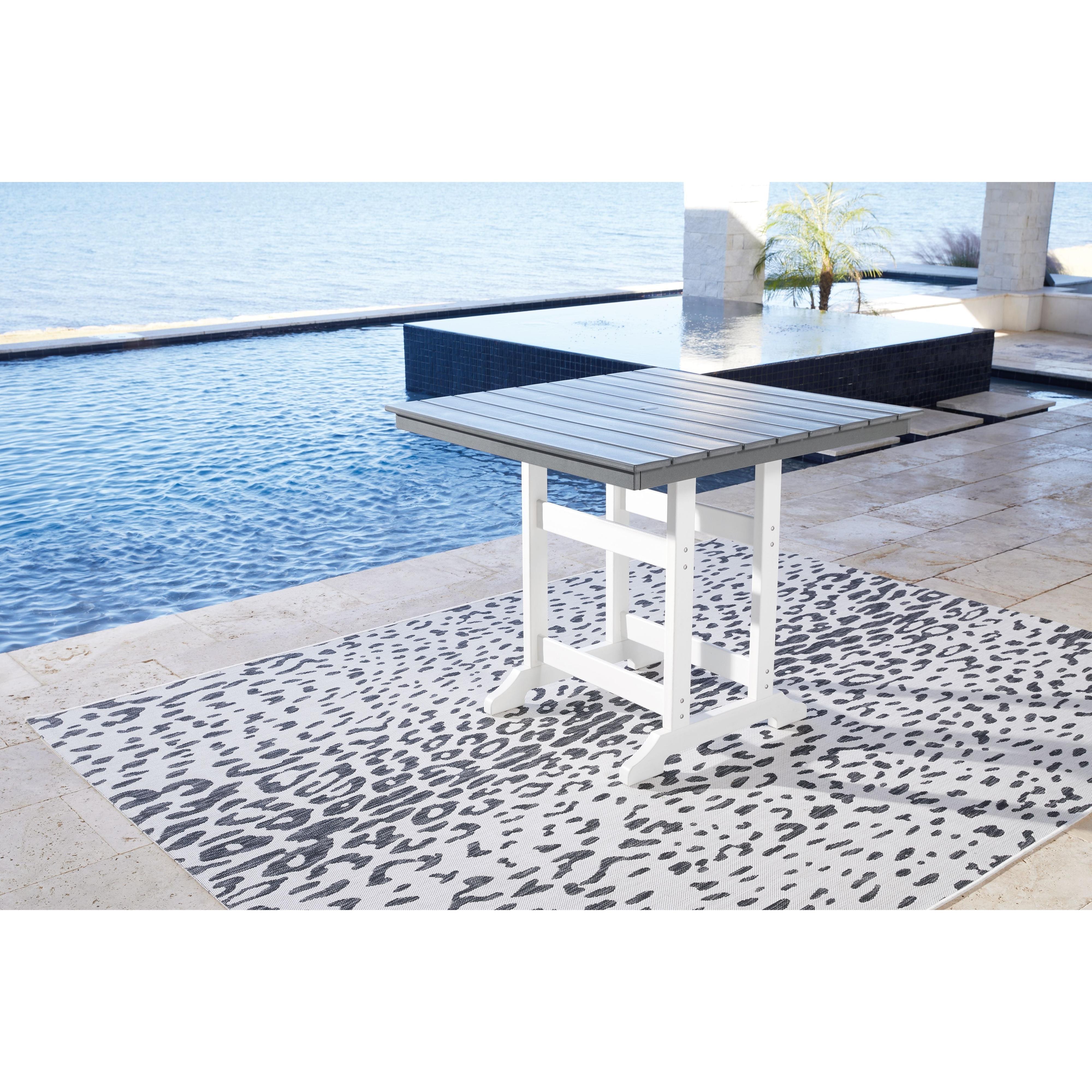 Transville - Gray/white - Square Counter Tbl W/umb Opt - Image 2