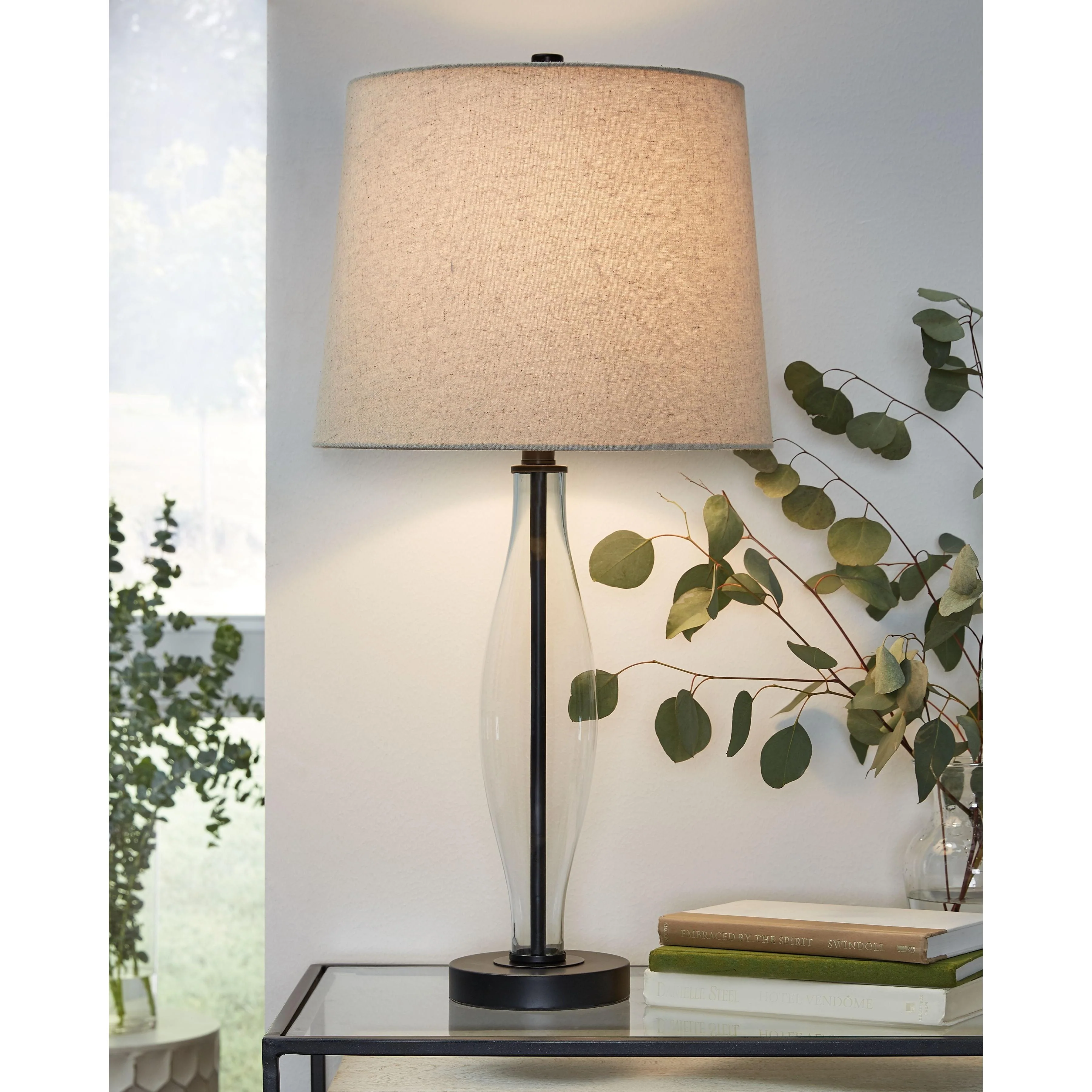Travisburg - Clear/black - Glass Table Lamp (2/cn) - Image 2