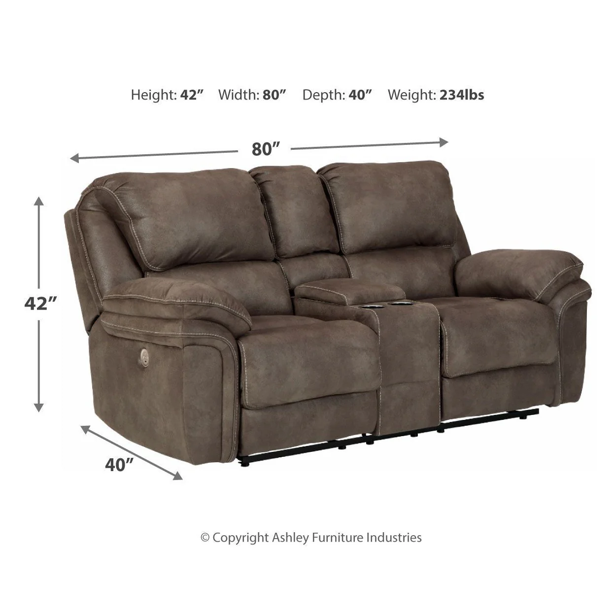 Trementon - Graphite - Dbl Rec Pwr Loveseat W/console - Image 14