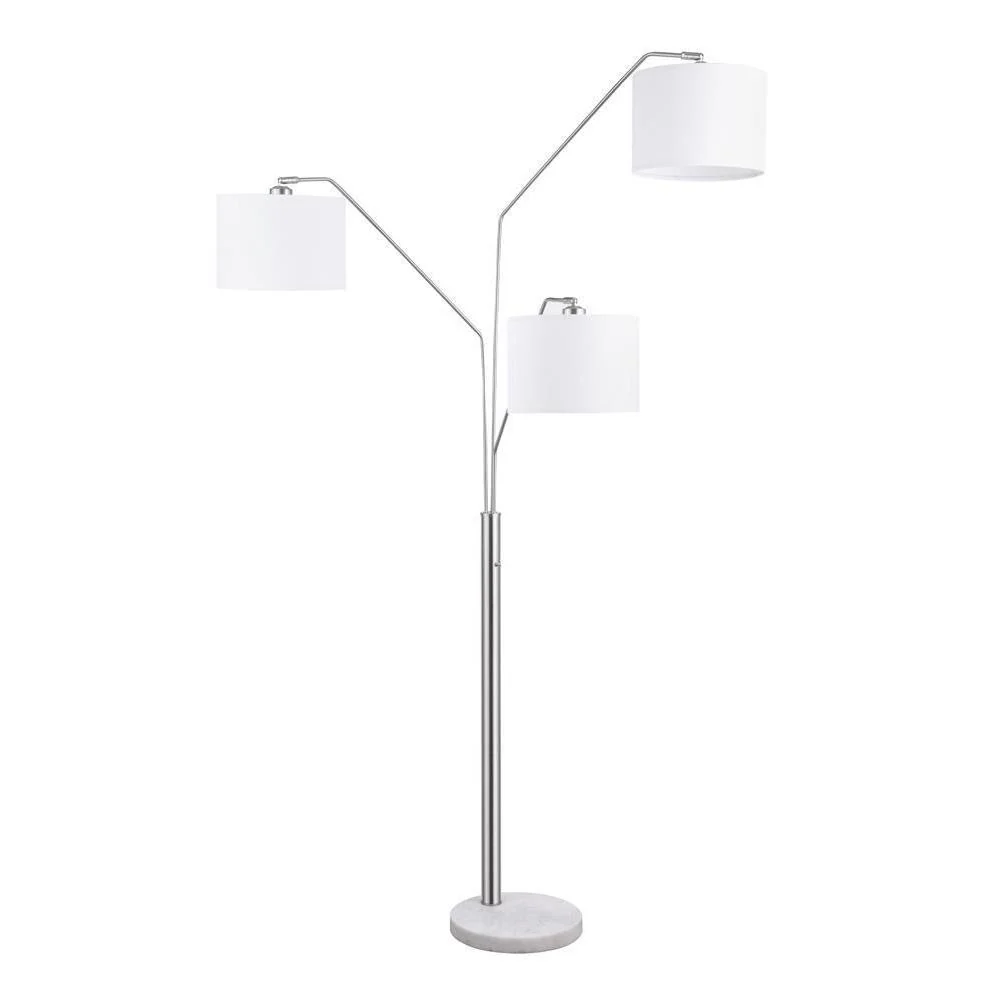 Trio Drum Shade Floor Lamp - White