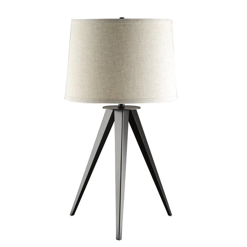 Tripod Base Table Lamp - Black