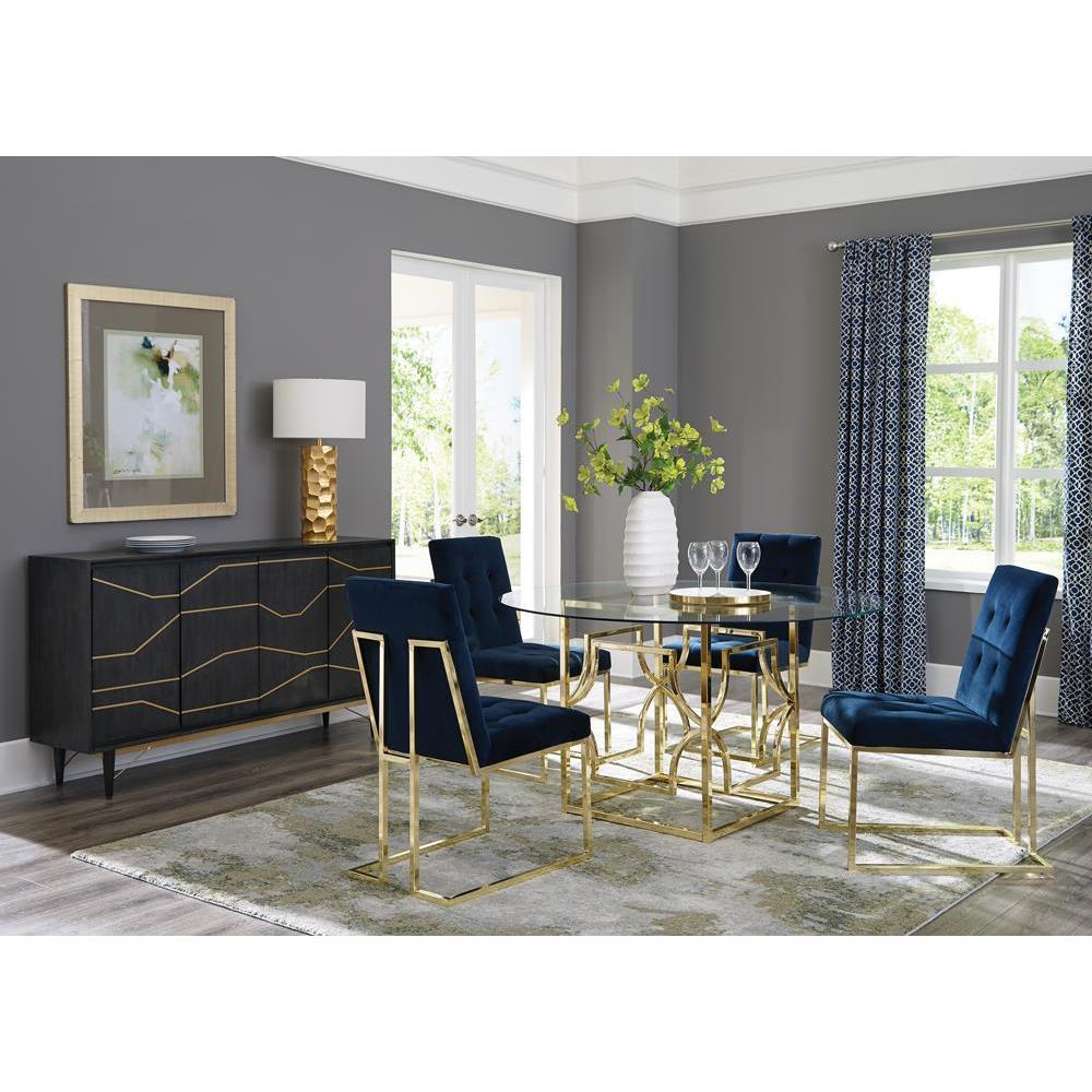 Tufted Back Side Chair - Blue - Image 3