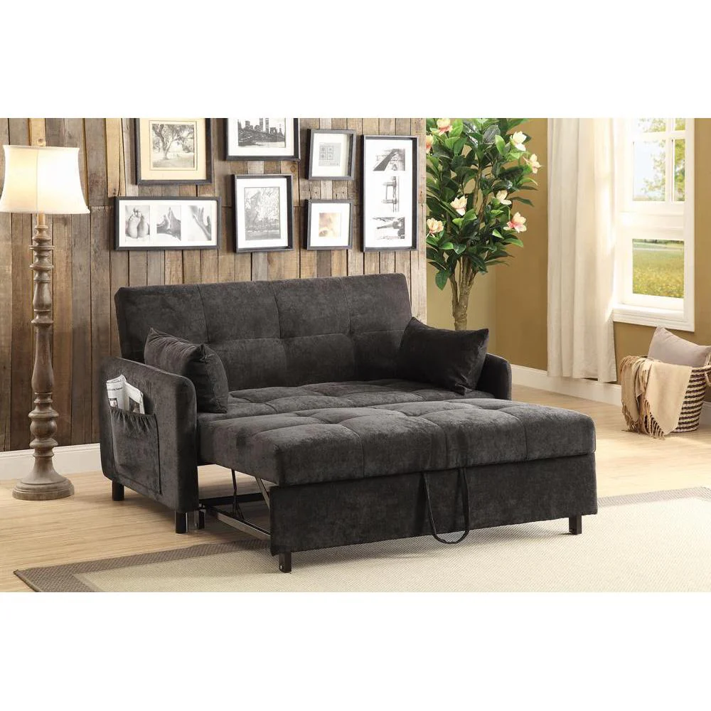 Tufted Sleeper Sofa - Gray - Image 2