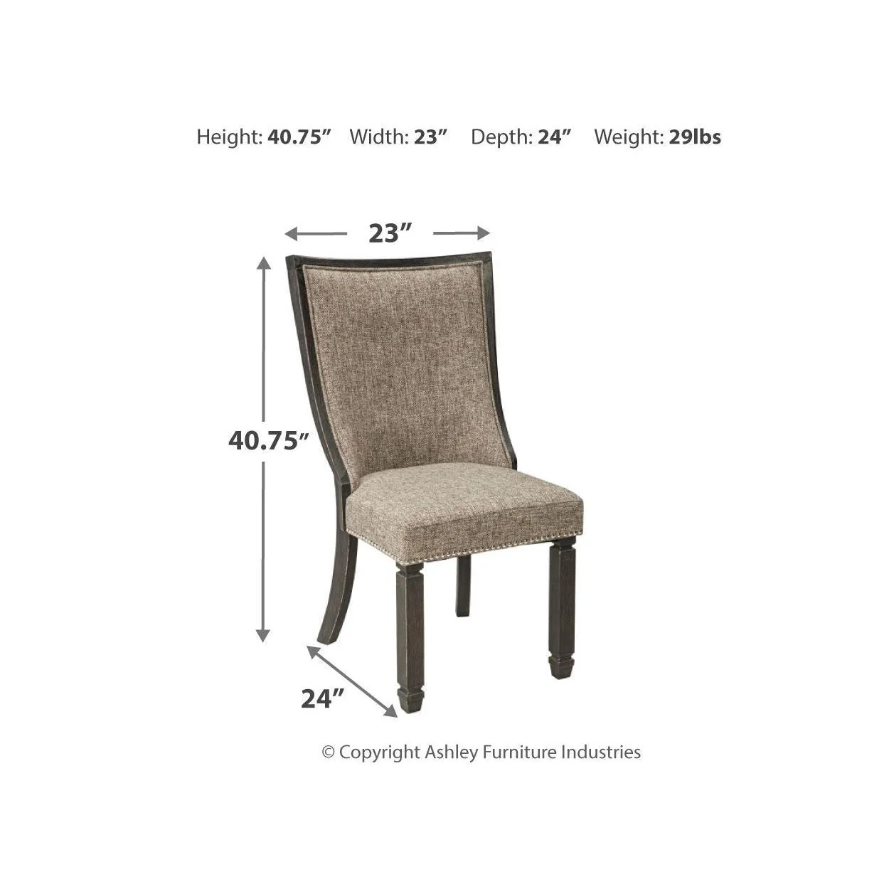 Tyler - Black/grayish Brown - Dining Uph Side Chair (2/cn) - Framed Back - Image 12
