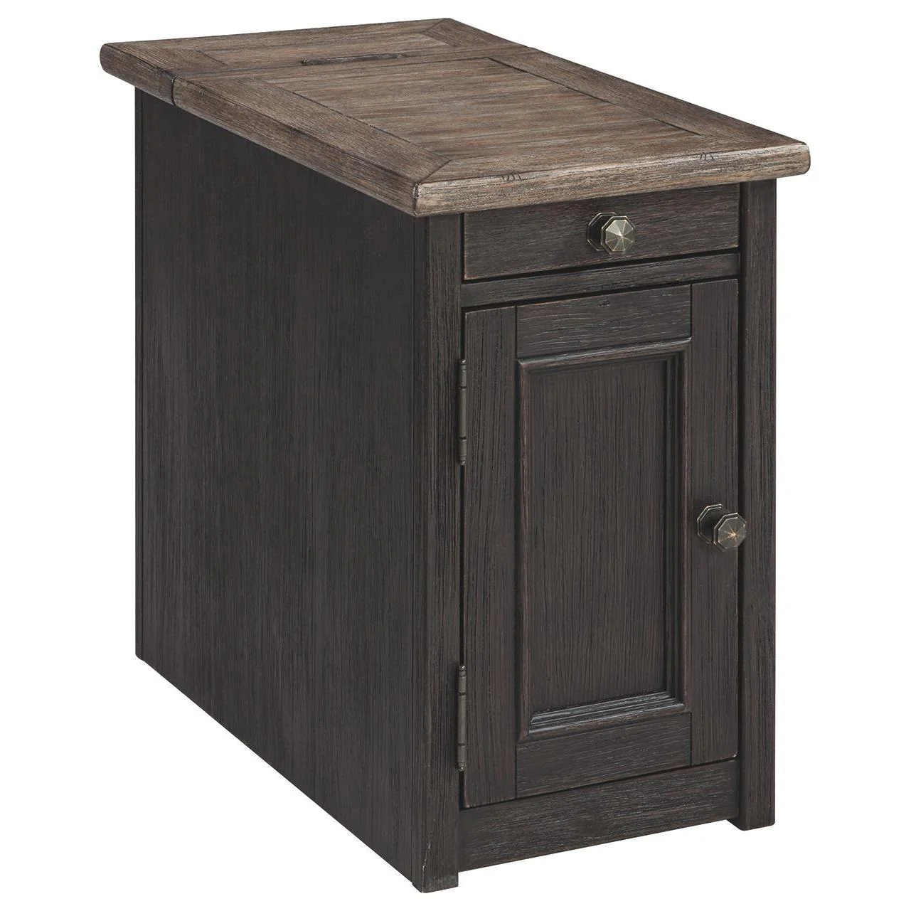 Tyler - Grayish Brown/black - Chair Side End Table