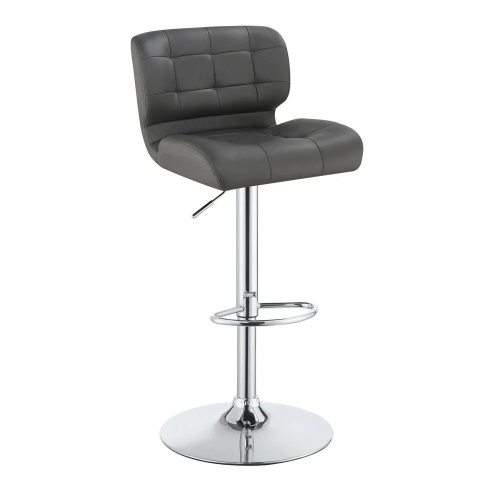 Upholstered Adjustable Bar Stools Chrome And Grey (set Of 2) - Image 12