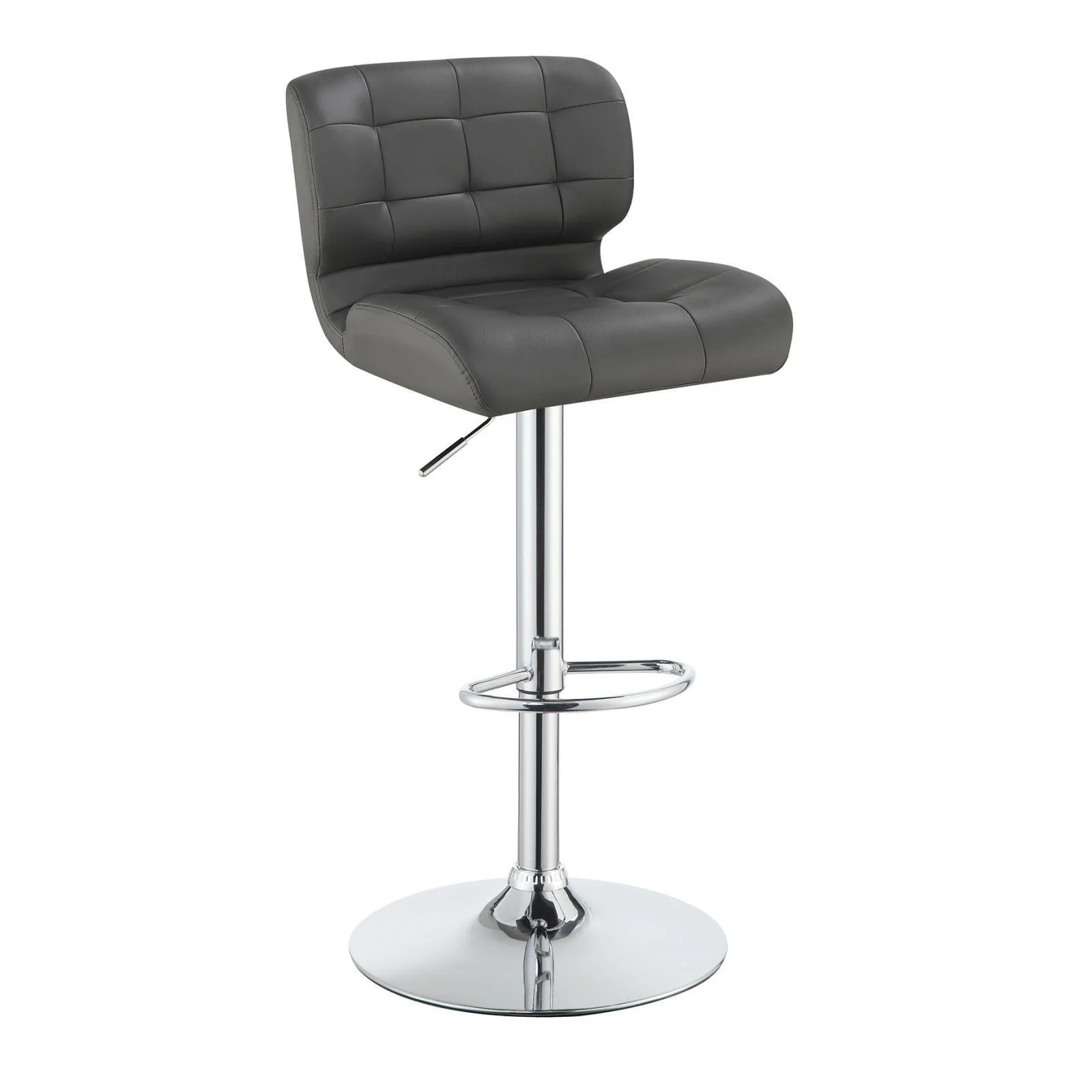 Upholstered Adjustable Bar Stools Chrome And Grey (set Of 2) - Image 13
