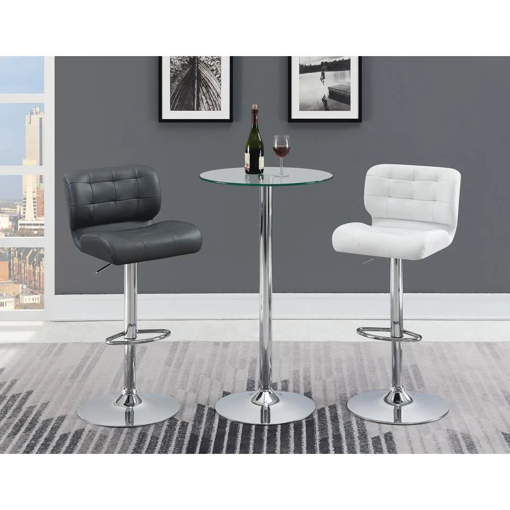 Upholstered Adjustable Bar Stools Chrome And White (set Of 2) - Image 11
