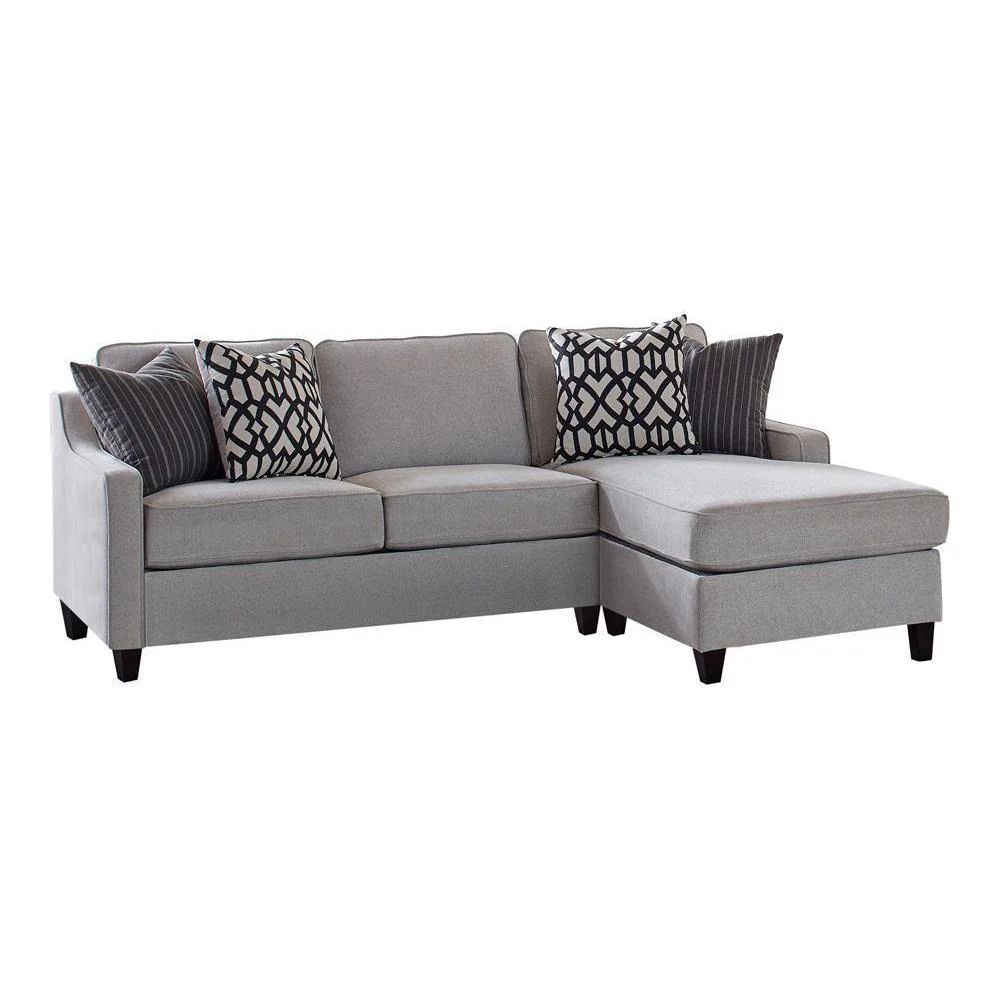Upholstered Cushion Back Sectional - Pearl Silver