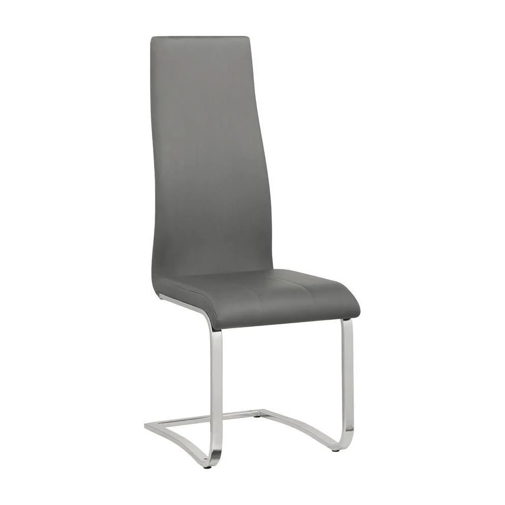 Upholstered High Back Side Chair - Gray - Image 2