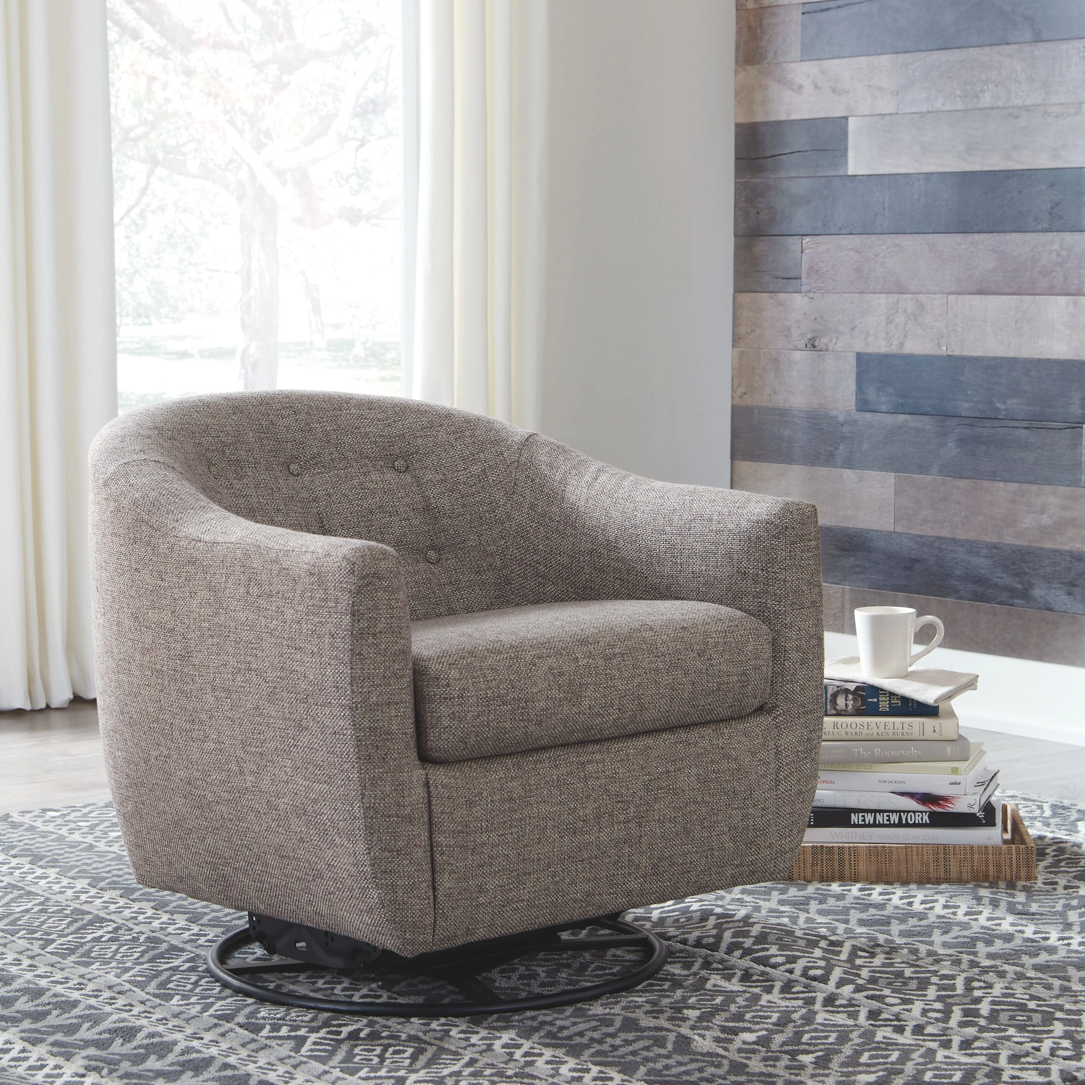 Upshur - Taupe - Swivel Glider Accent Chair - Image 13