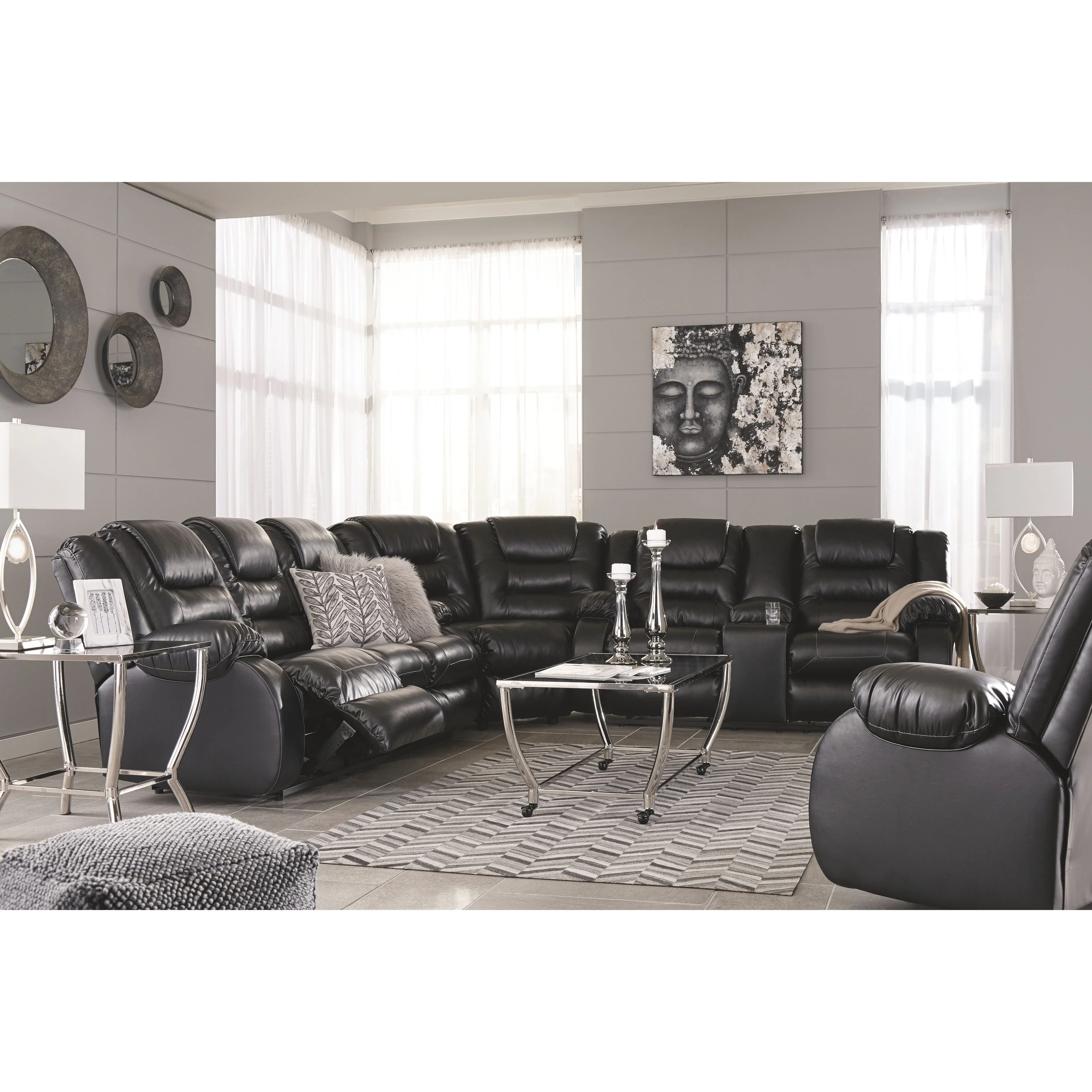 Vacherie - Black - Dbl Rec Loveseat W/console - Image 6