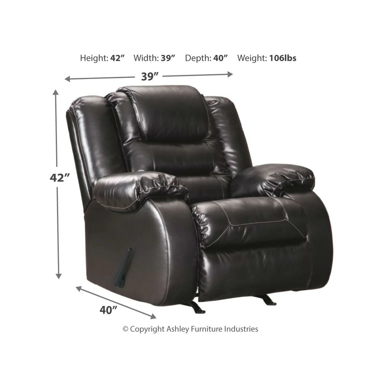 Vacherie - Black - Rocker Recliner - Image 4