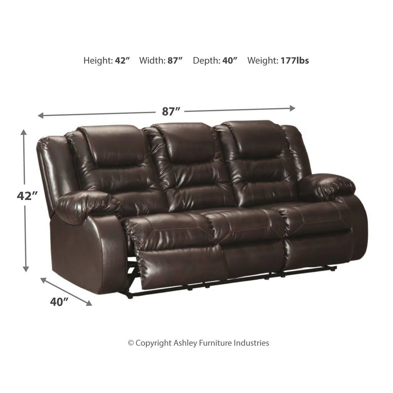 Vacherie - Chocolate - Reclining Sofa - Image 12