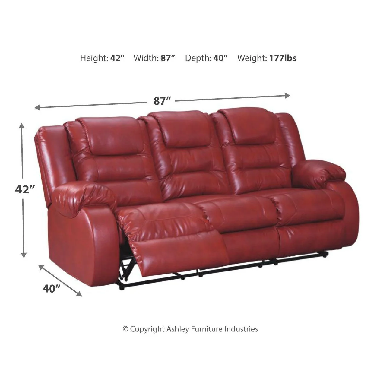 Vacherie - Salsa - Reclining Sofa - Image 13