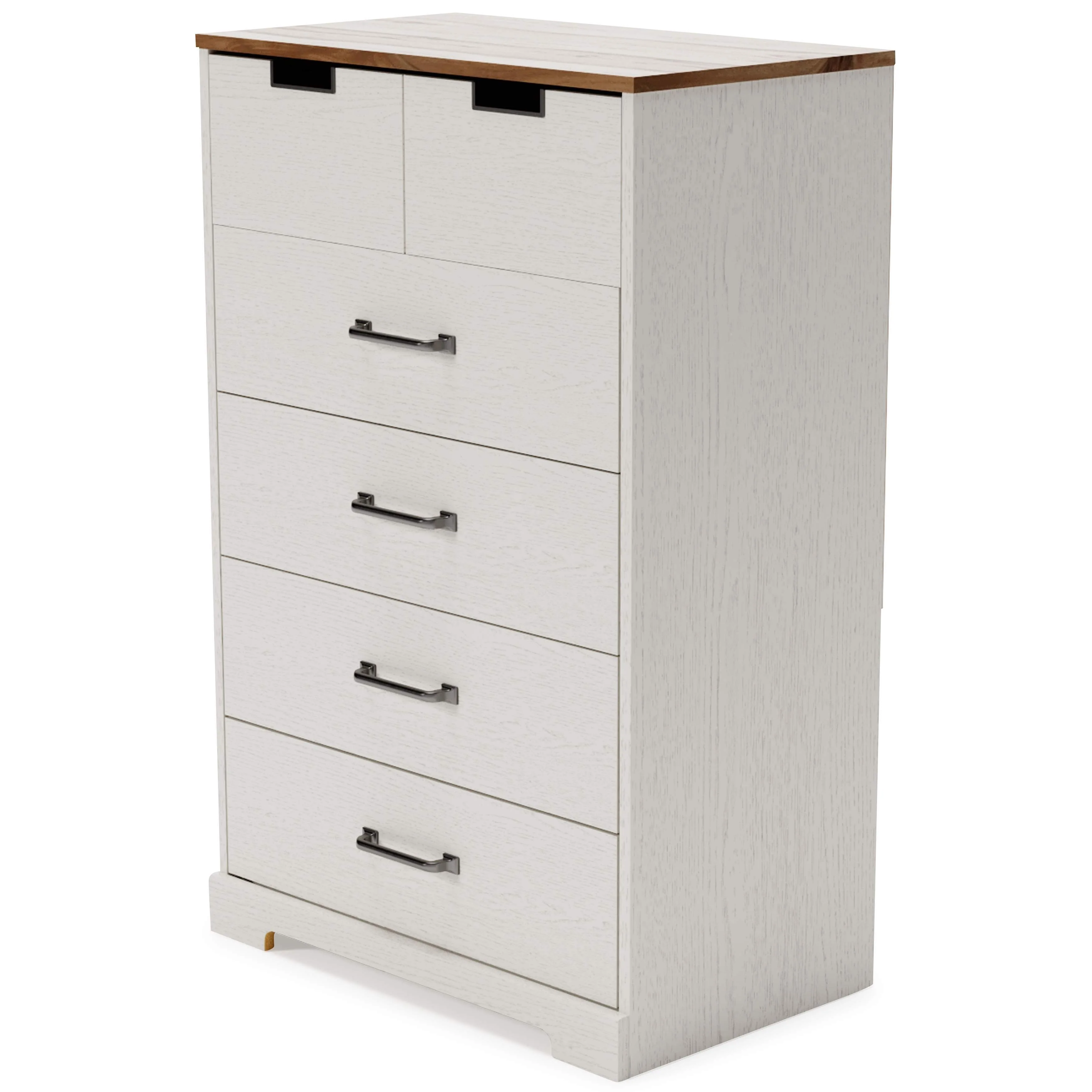 Vaibryn - White / Brown / Beige - Five Drawer Chest - Image 4
