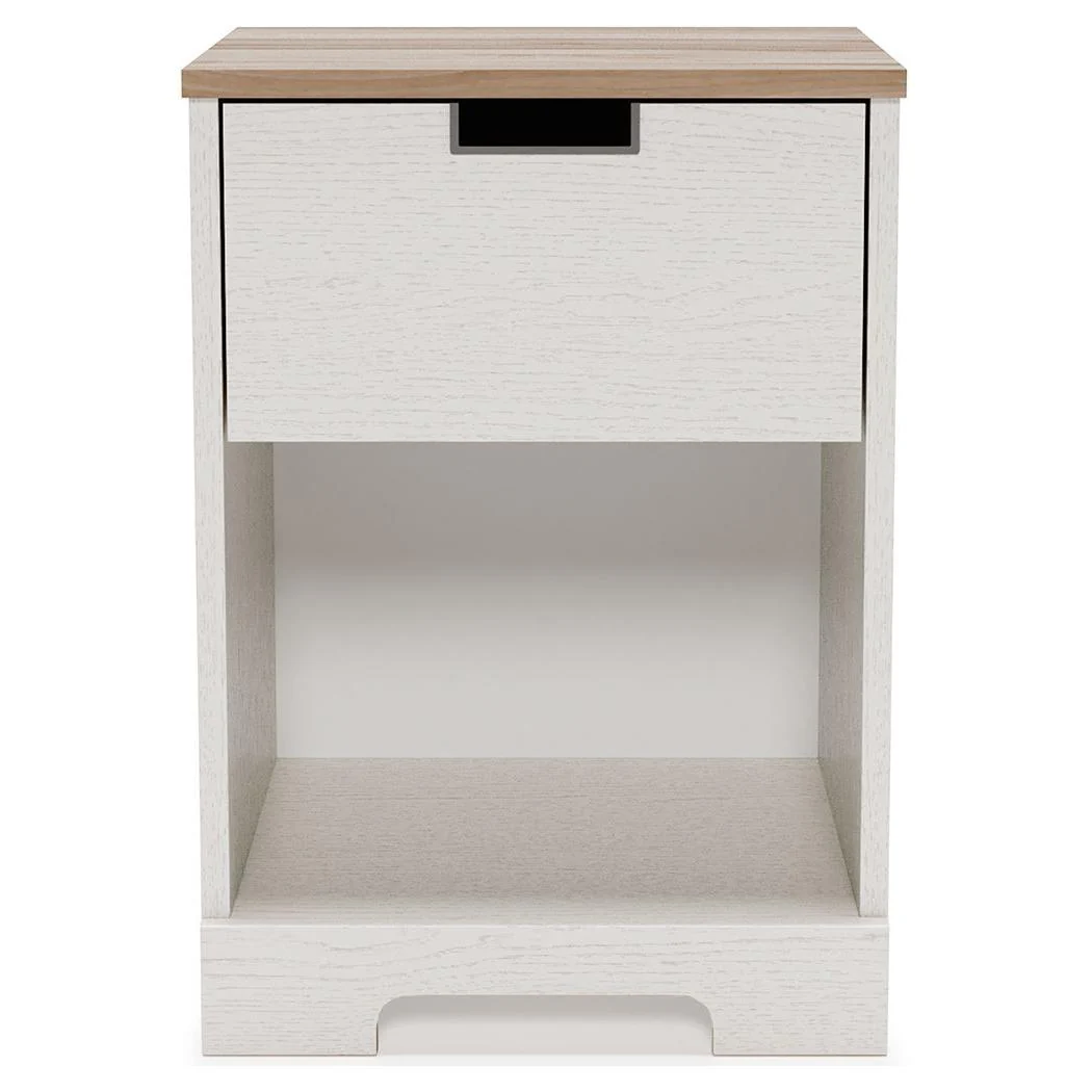 Vaibryn - White / Brown / Beige - One Drawer Night Stand - Image 4