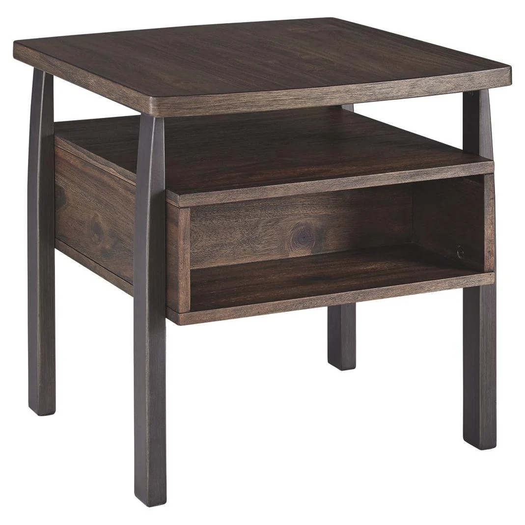 Vailbry - Brown Dark - Rectangular End Table
