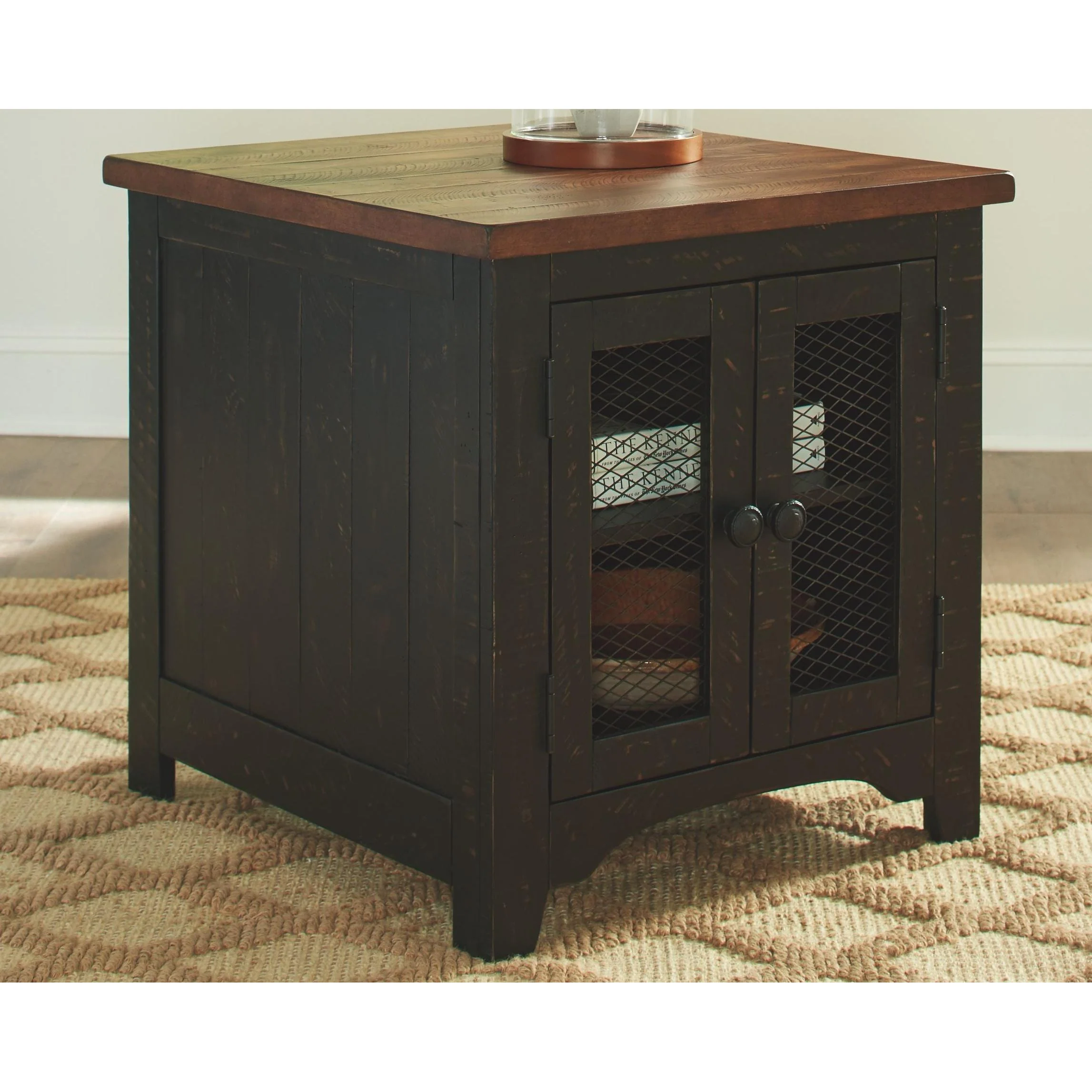 Ashley Valebeck Rectangular End Table in  Black/brown - Image 10