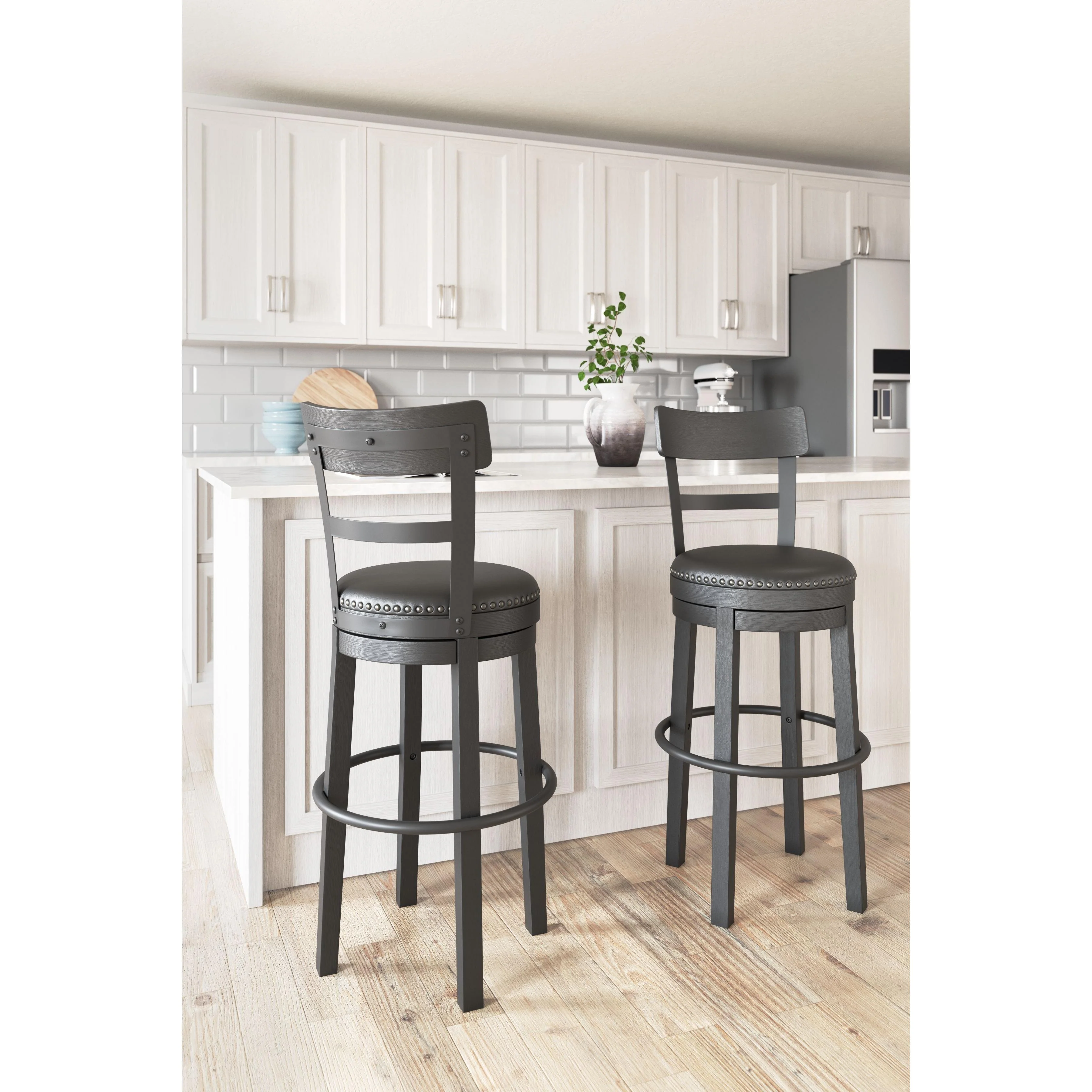 Valebeck - Black - Tall Uph Swivel Barstool(1/cn) - Image 2