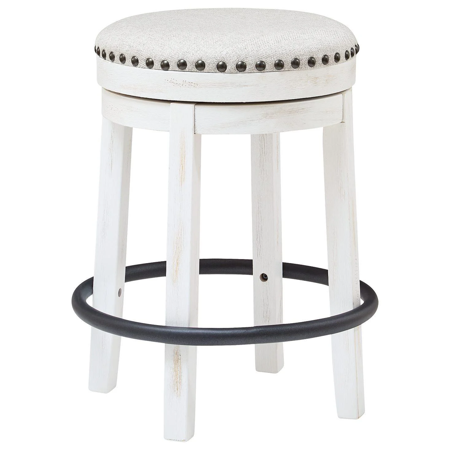 Valebeck - White/black - Uph Swivel Stool (1/cn) - Image 7