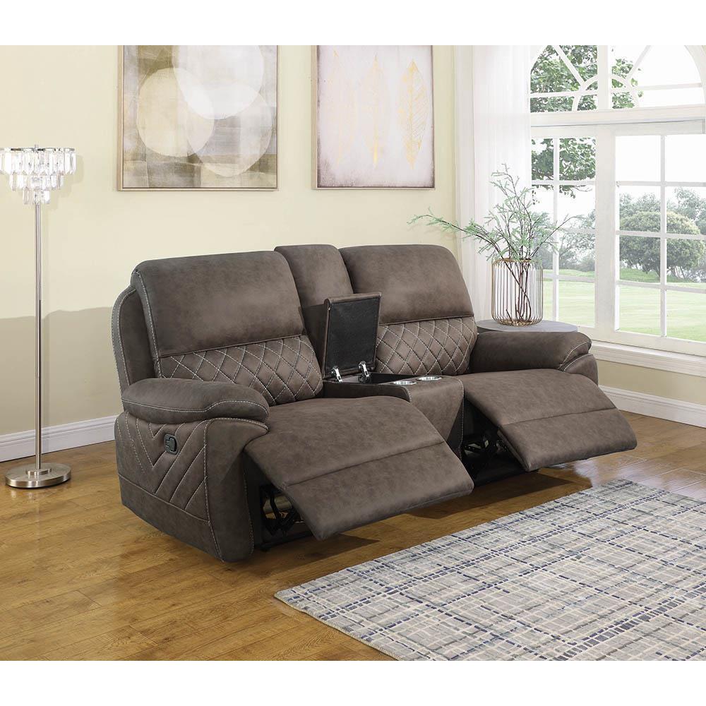Variel Motion Collection - 3 Pc Motion Loveseat - Brown