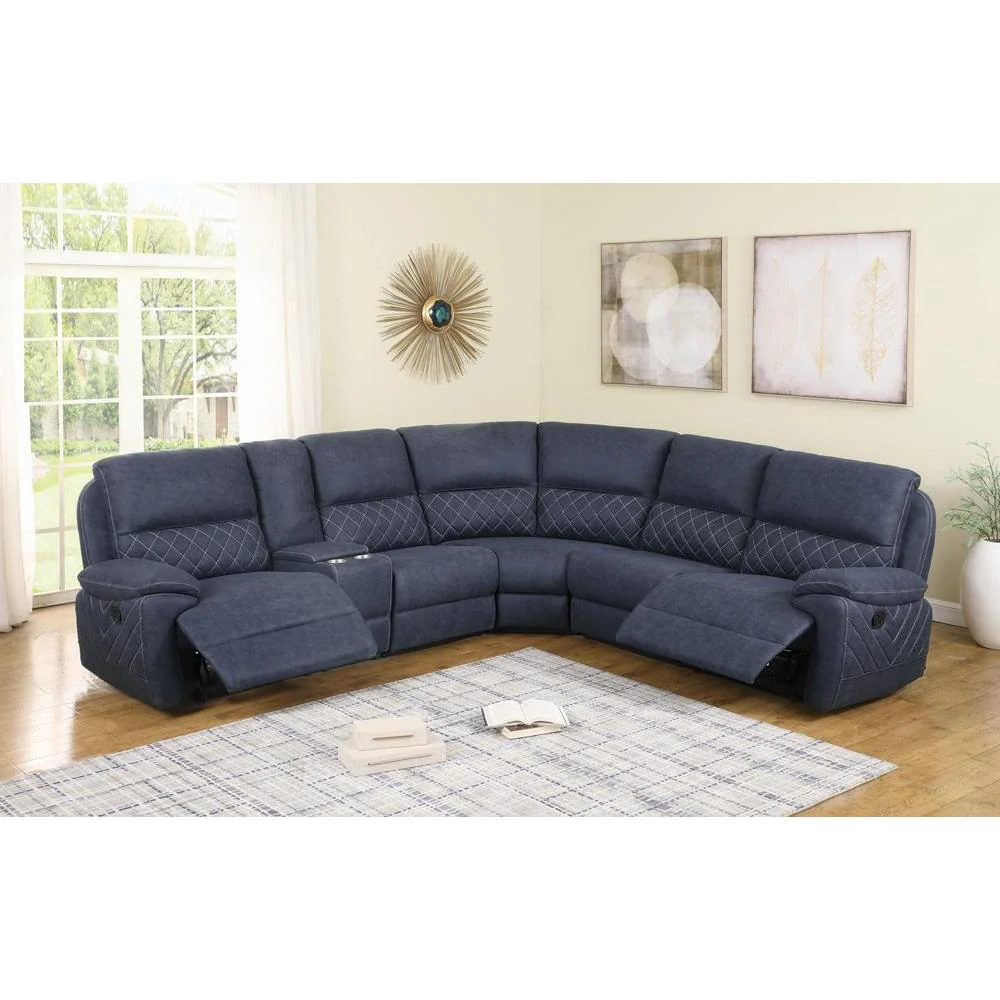 Variel Motion Collection - 6 Pc Motion Sectional - Blue