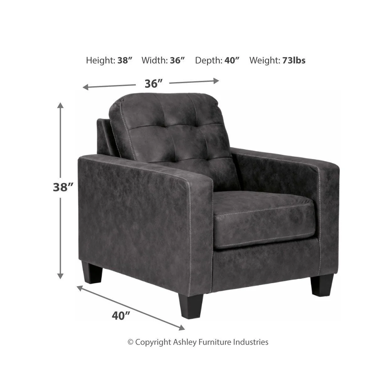 Venaldi - Gunmetal - Chair - Image 4