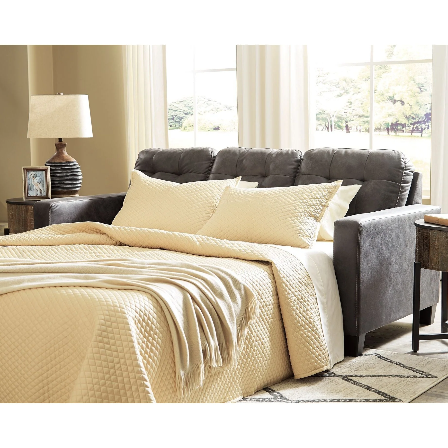 Venaldi - Gunmetal - Sofa Chaise Queen Sleeper - Image 8