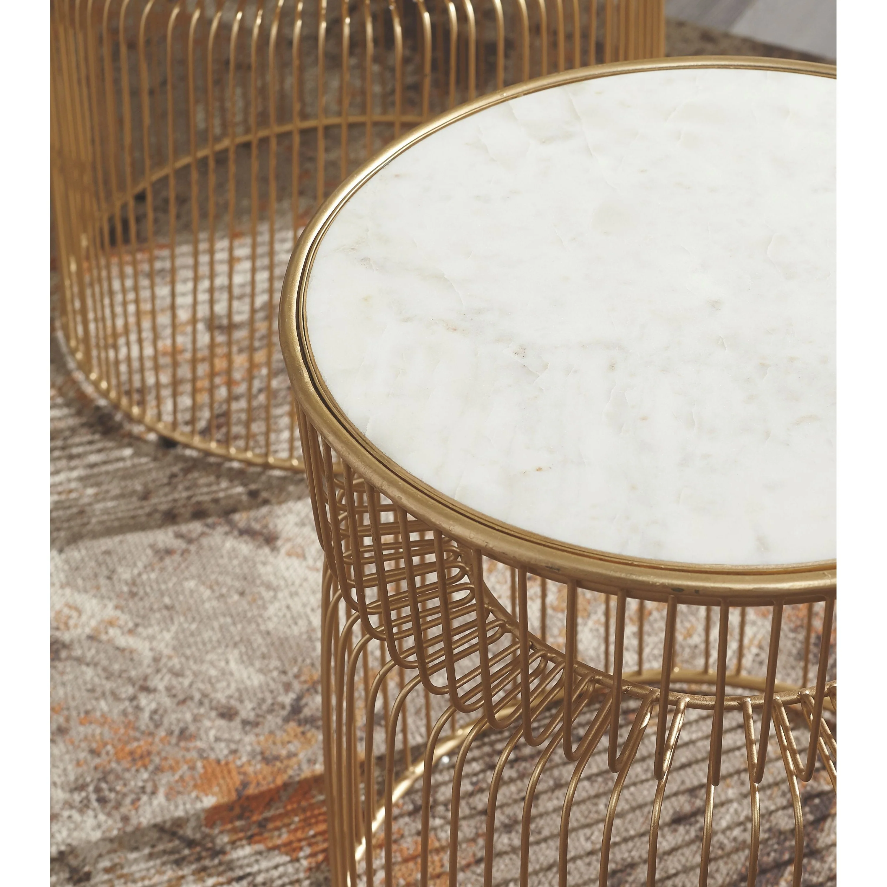 Vernway - White/gold Finish - Accent Table Set (2/cn) - Image 3