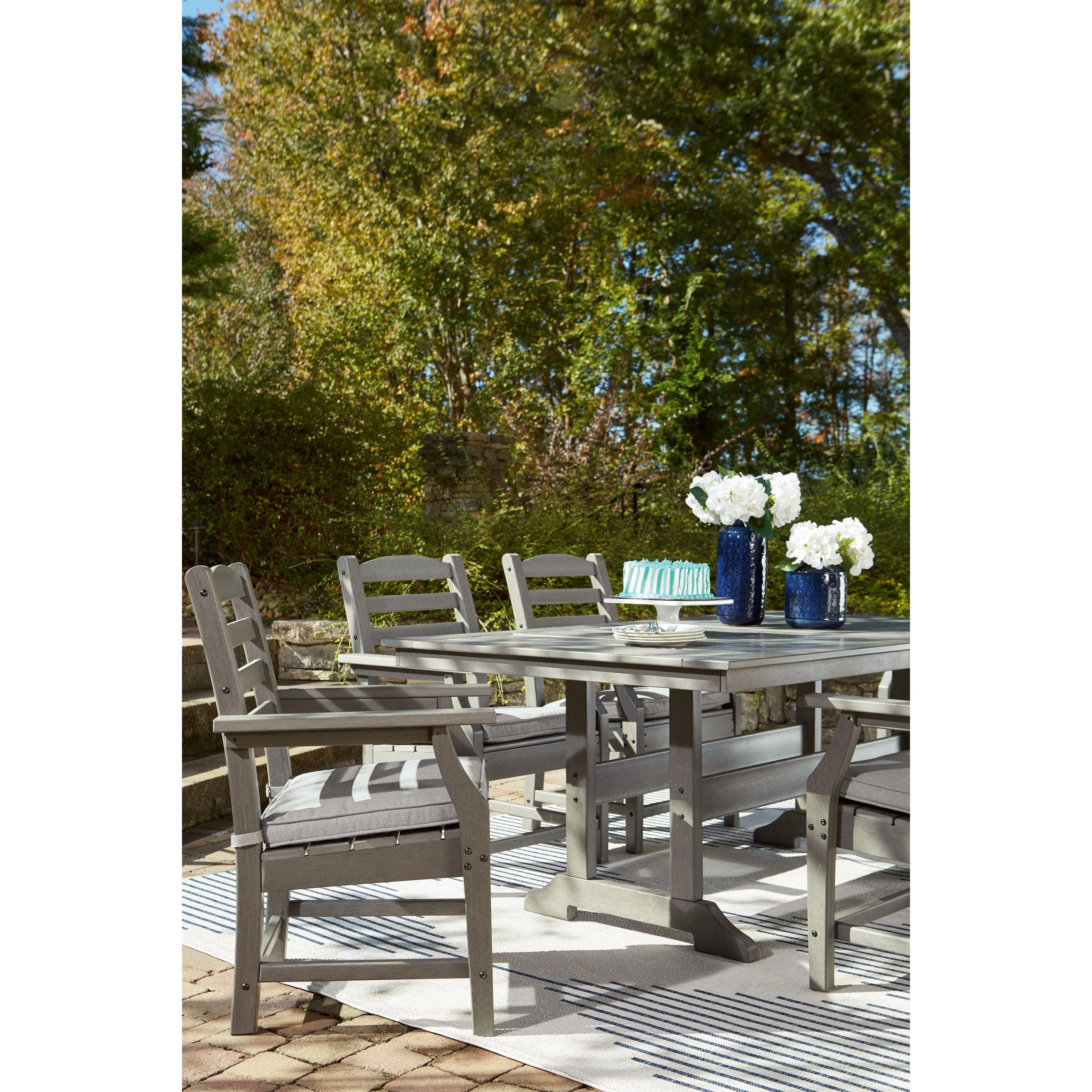 Visola - Gray - Rect Dining Table W/umb Opt - Image 9