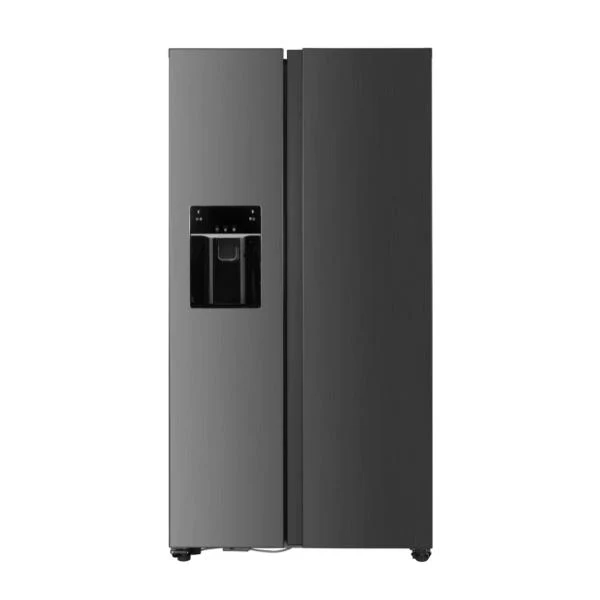 VITARA 18.1 Cubic Foot Side-by-Side Refrigerator w/Total No Frost, Electronic Control, LED Lighting, Recessed Handle, Gallon Storage in Steel Finish