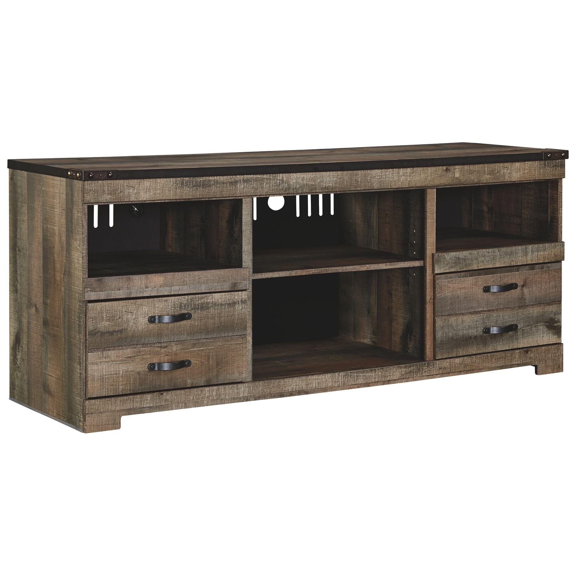 Ashley Trinell Large Tv Stand w/Fireplace Option in Brown (63.39"W x 19.61"D x 26.22"H) - Image 10