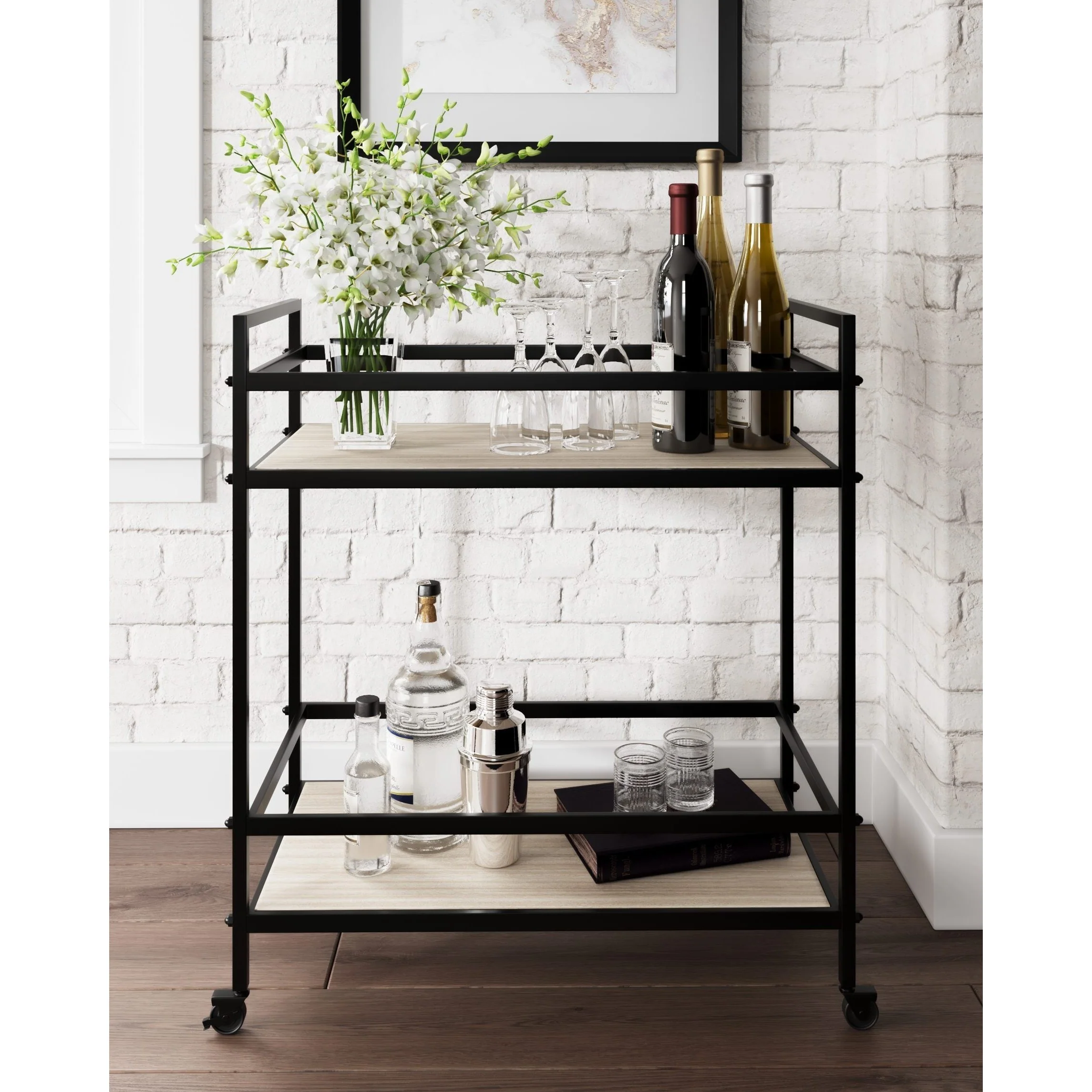 Waylowe - Black/tan - Bar Cart - Image 2