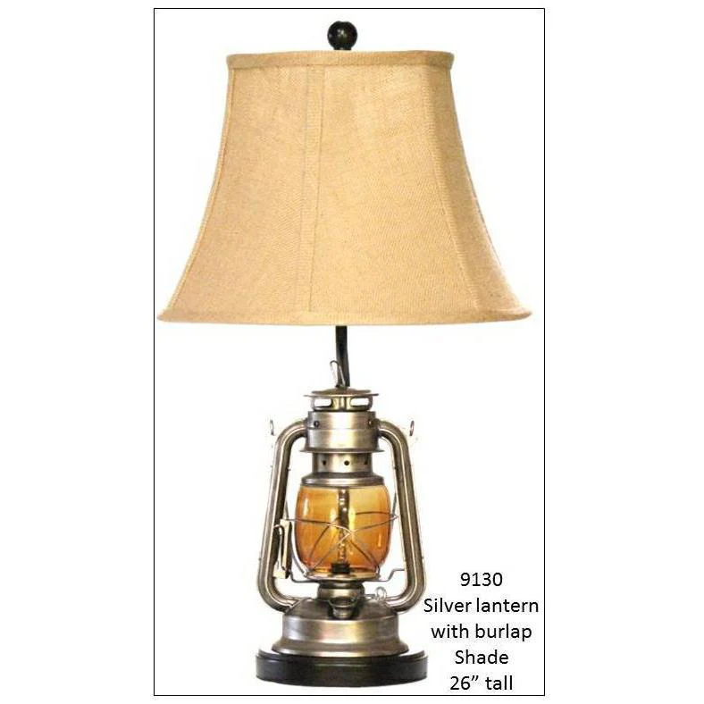 Weathered Silver Lantern Lamp - Image 2