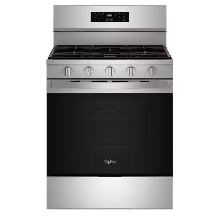 Whirlpool 30 in. 5 Burners Freestanding Gas Range in Fingerprint Resistant Stainless Steel w/Air Cooking Technology