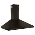 WHIRLPOOL 30 in. Contemporary Wall Mount Range Hood in Fingerprint Resistant Black Stainless