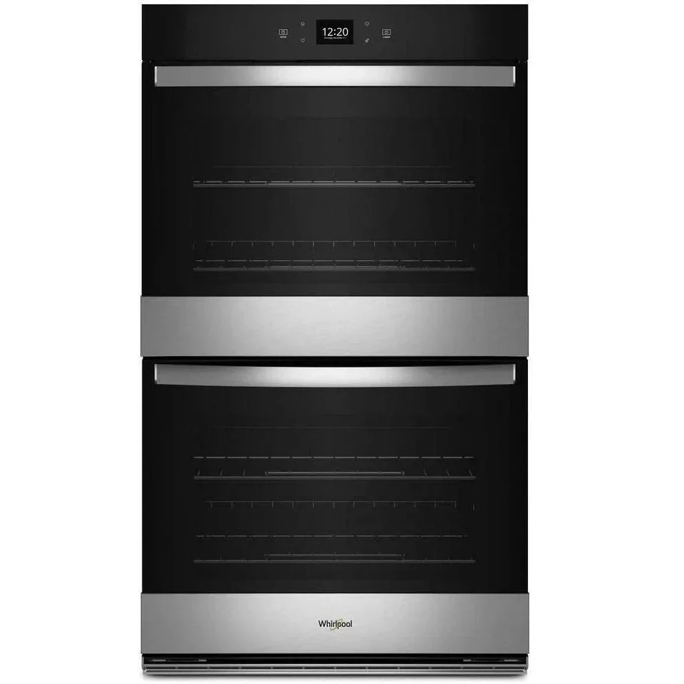 Whirlpool 30 Inch Double Electric Smart Wall Oven with 10.0 cu. ft. Fan Convection Ovens, Steam Clean, Air Fry, Frozen Bake™, Rapid Preheat, WiFi, and Star K: Fingerprint Resistant Stainless Steel