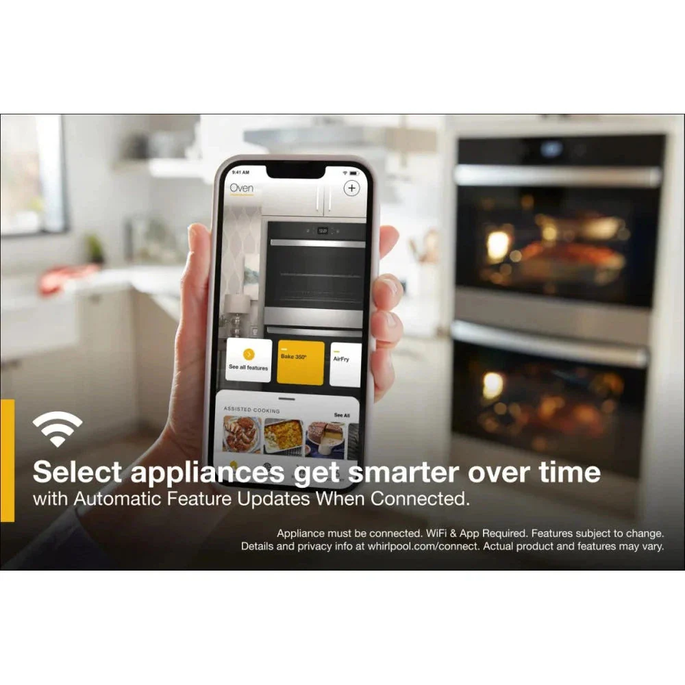 Whirlpool 30 Inch Double Electric Smart Wall Oven with 10.0 cu. ft. Fan Convection Ovens, Steam Clean, Air Fry, Frozen Bake™, Rapid Preheat, WiFi, and Star K: Fingerprint Resistant Stainless Steel - Image 13