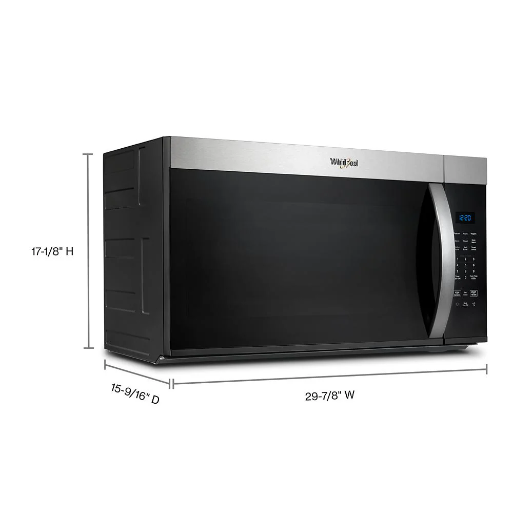 Whirlpool 30' W 1.7 cu. ft Over the range Microwave with 1000-Watts Cooking Power - Fingerprint Resistant Stainless Steel - Image 3
