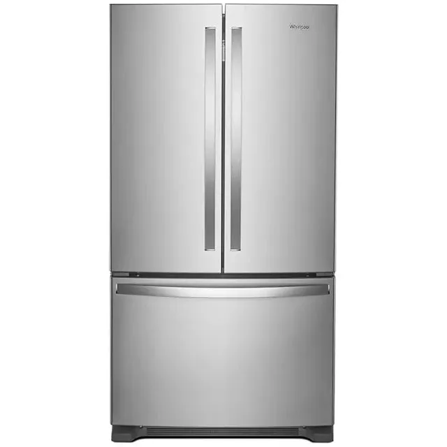 Whirlpool 36" 25.2 CuFt French Door Refrigerator with 5 Glass Shelves, Internal Water Dispenser Fingerprint Resistant SS