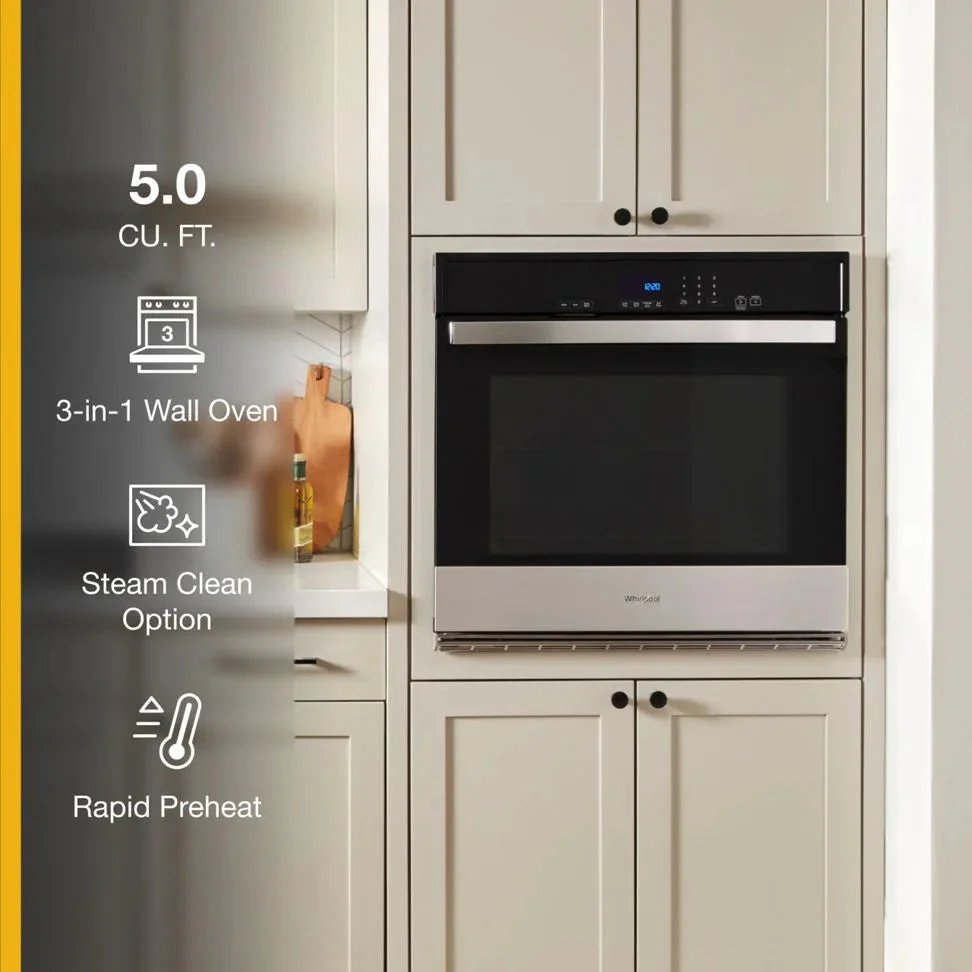 Whirlpool 5 CuFt Single Self-Cleaning Wall Oven w/Digital Touch in Stainless Steel - Image 11