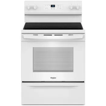 Whirlpool Flexible Cooktop 30-in Glass Top, 4 Burner, 5.3 CuFt Freestanding Electric Range in White